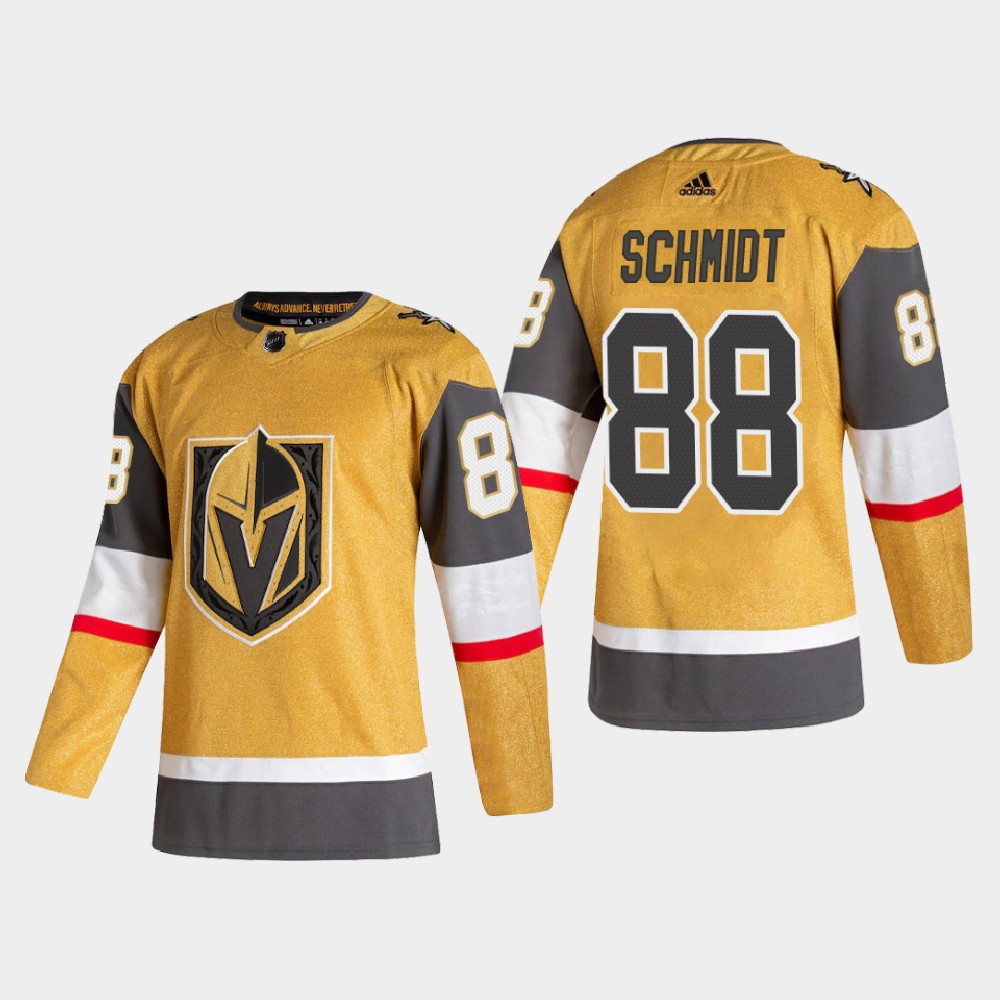 Vegas Golden Knights 88 Nate Schmidt Men Adidas 2020 Authentic Player Alternate Stitched NHL Jersey Gold